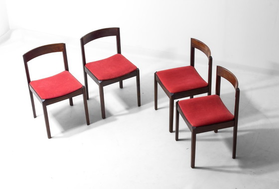 Image 1 of Ensemble de 4 chaises de salle à manger Dino Cavalli en palissandre