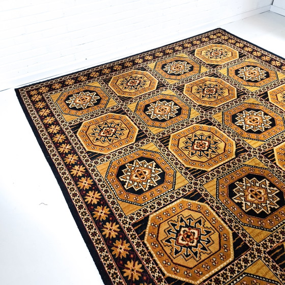 Image 1 of Tapis vintage 244x337 années 70 Bokhara jaune/marron