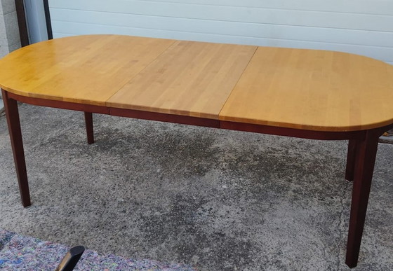 Image 1 of Extendable Scandinavian dining table attributed to Hans Ehrlin for Tranås - 1980s