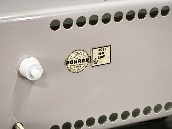 1970s Pokrok Žilina PS 11 Industrial Table Lamp, Czechoslovakia, Metal, Plastic, White (photo 6 of 10)