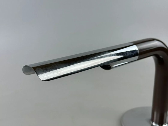 Image 1 of 60s 70s table lamp Ingo Maurer Gulp tube lamp chrome metal Space Age