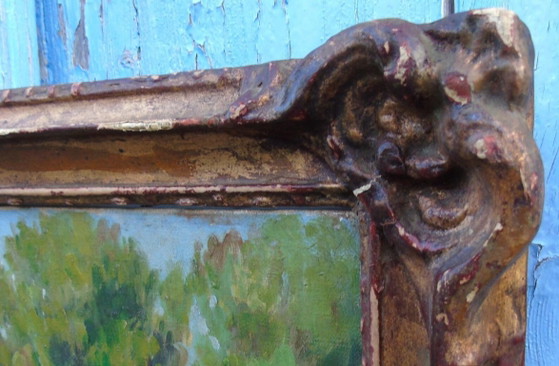 Image 1 of Antique French Impressionist Landscape Oil Painting | Original Framed Canvas | Late 19th Century