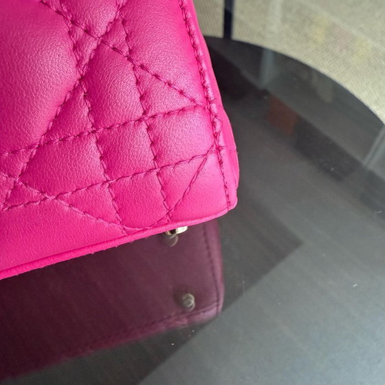Image 1 of DIOR LADY MINI - CANNAGE LAMSLEER FELROZE GOUDEN BESLAG VERSTELBARE BAND