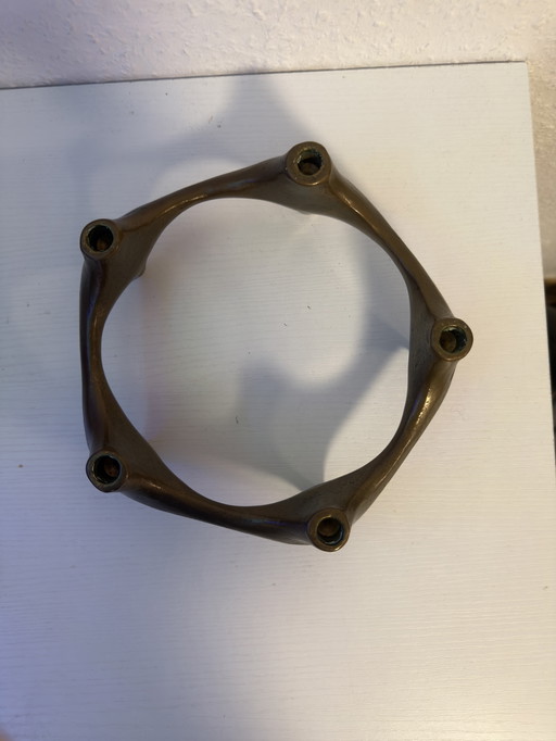 Brutalistischer Kerzenständer aus Bronze