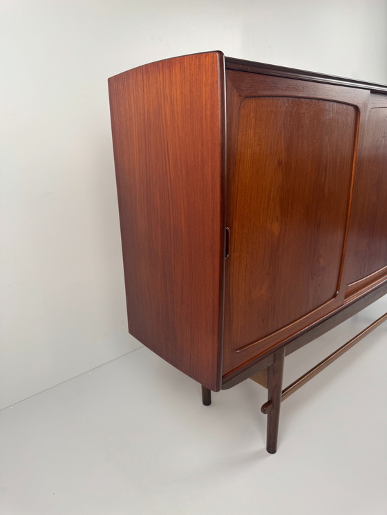 Image 1 of Danish teak sideboard with bar and automatic light - Mid - Century Elegance