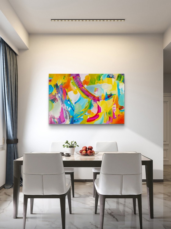 Image 1 of Acrylic painting #rainbowXL 100x150cm