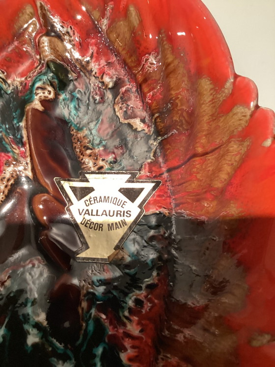 Vintage ceramic leaf-shaped bowl from French Vallauris., Black (photo 4 of 5)