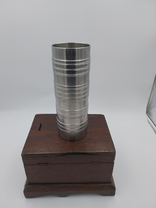 1 x stainless steel BMF vase 24cm high