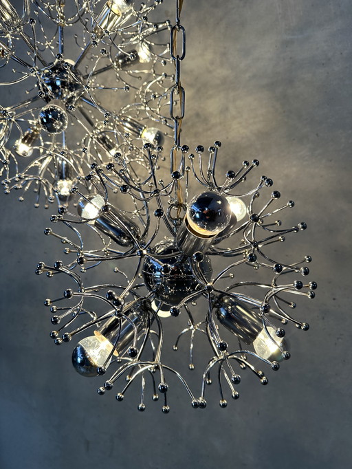 2x Vintage Sputnik 'Dandelion' Pendelleuchte