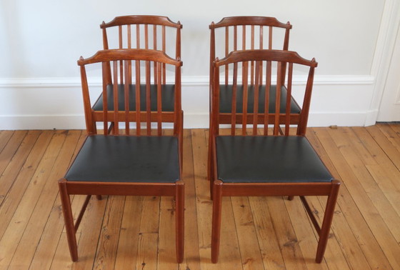 Image 1 of Set of 4 Scandinavian vintage Breox teak chairs, 1960