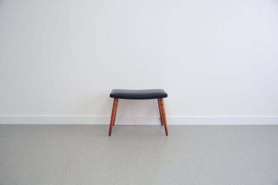 Sgabello Poggiapiedi in Teak Pelle Opaca – Poggiapiedi e pouf, Skai, Wood (photo 5 of 5)