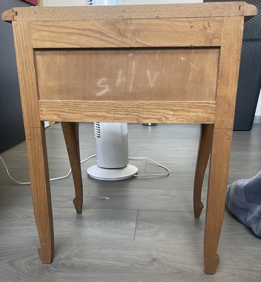 Comodino in rovere massello, tavolino laterale, stile classico Luigi XV – nachtkastjes, Metal, Wood (photo 2 of 9)