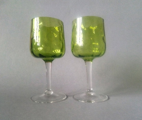 Image 1 of Pair Of Koloman Moser 'Meteor' Jugendstil Wine Glass, Bakalowits 1899