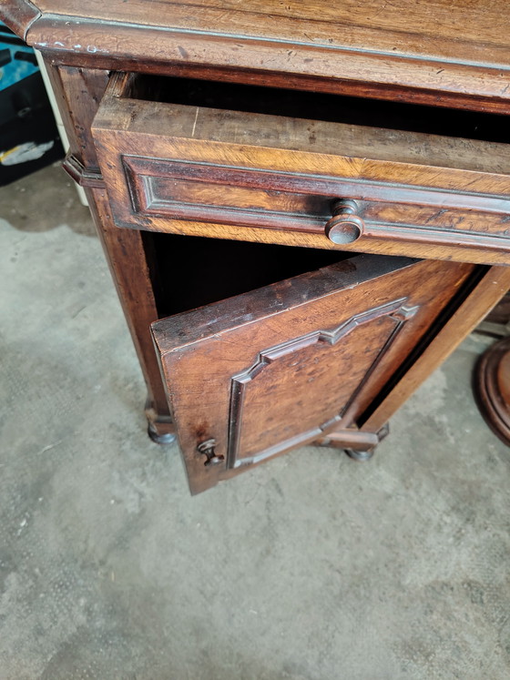 Image 1 of Bedside table with backsplash