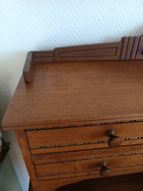 Image 1 of Escritorio escalonado Art Déco en roble claro.