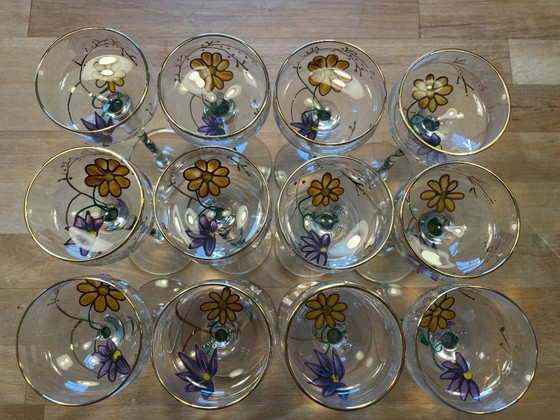 Set di 12 bicchieri da liquore Paul Nagel serie Tiffany dipinti a mano vintage – Bicchieri e caraffe, Glass (photo 3 of 16)