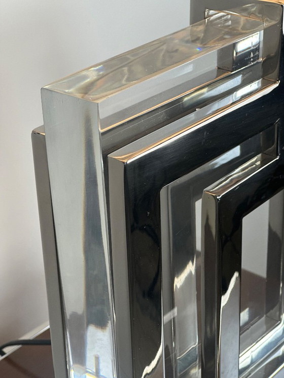 Image 1 of Lamp in art-decostijl van verchroomd aluminium en altuglas, jaren 2000.