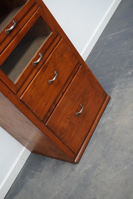 Image 1 of Mobiletto alto da merceria in pino tedesco d'epoca, anni '50