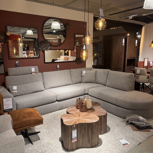 Arnad - Stof Grijs - Rond – Pronto Wonen, hoekbanken, Plastic, Textile