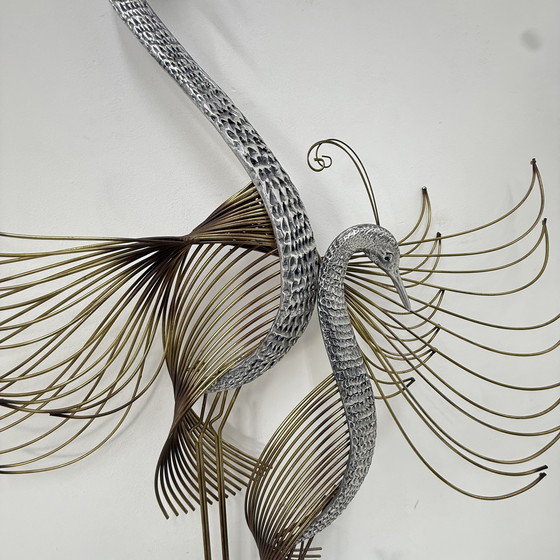 Image 1 of Curtis Jere Vintage Pauw Muurkunst Gesigneerd, 1970