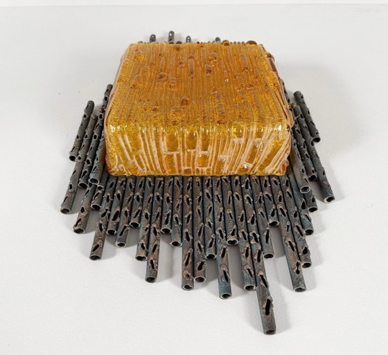 Image 1 of Brutalistische Wandleuchte/Wandlampe Marcello Fantoni, Italien, 1970er Jahre