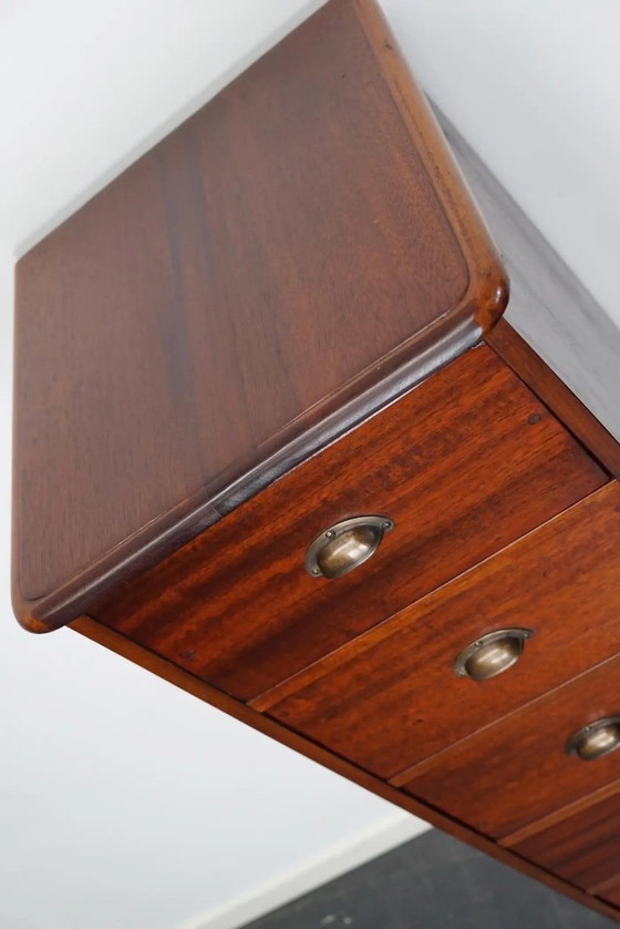 Image 1 of Cabinet d'apothicaire industriel hollandais en acajou, milieu du XXe siècle