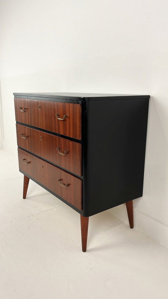 Cassettiera vintage svedese – Cassettiere, Legno, Ottone, Mid Century Modern (photo 7 of 12)