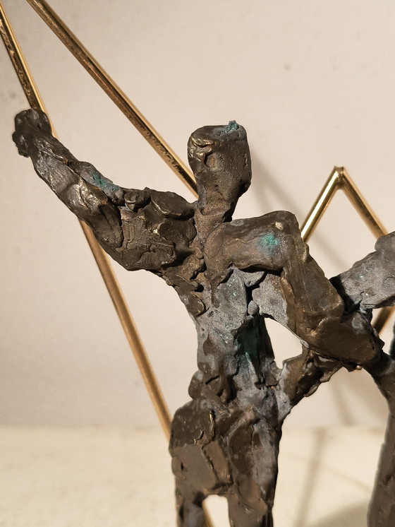 Image 1 of Modernist expressive bronze sculpture by Bernadette Leijdekkers