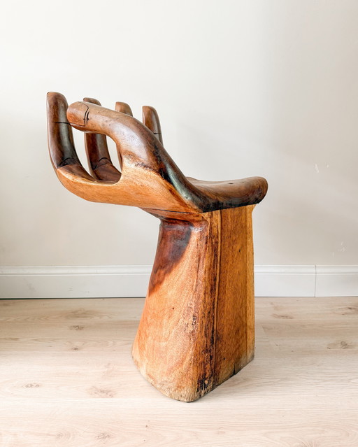 Sculptural Wooden Hand Chair
