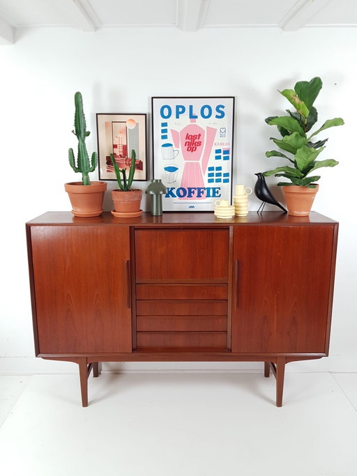 Vintage teak houten wandkast | buffetkast deens kast