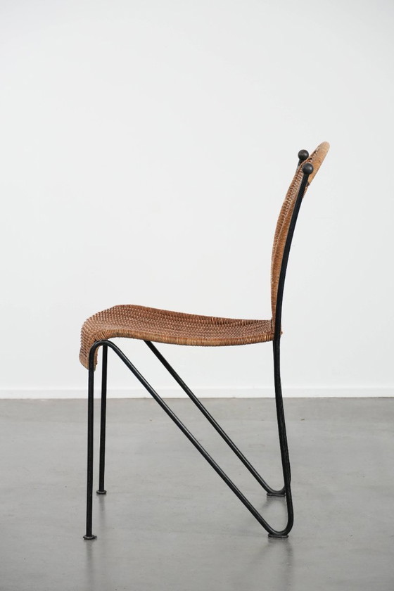 Image 1 of Vintage design chair by Frederick Weinberg with a cast iron frame