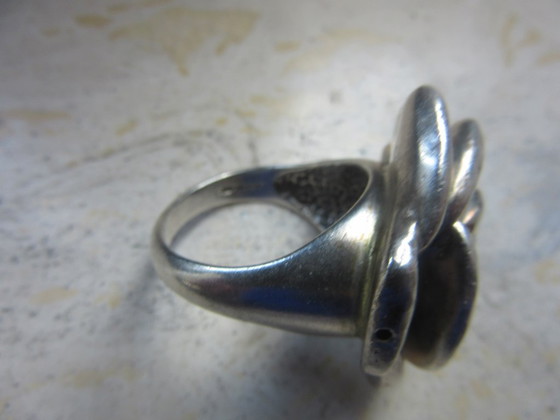 Bague moderniste en argent sterling marquée Italie et 925, grande taille – Objets déco (photo 4 of 9)
