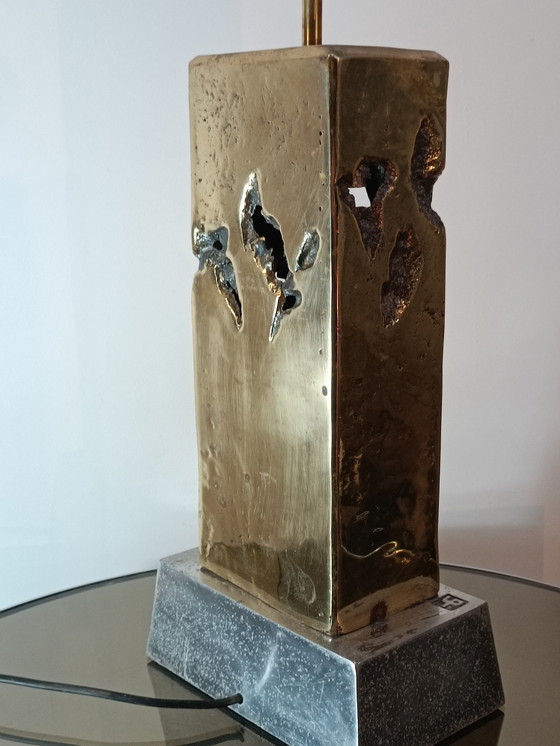 Image 1 of Lampe Brutaliste en Bronze par David Marshall 1980