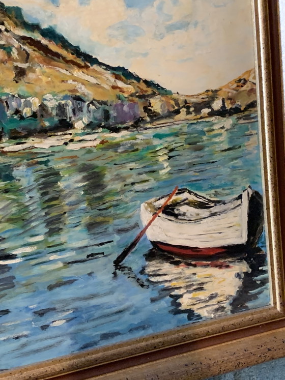 Sète - View of Mont Saint-Clair - 1970s - V. Fonquernie - Henri Portal Gallery – Paintings & Drawings, Wood (photo 13 of 15)