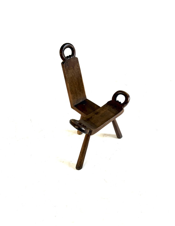 Image 1 of Vintage tripod Brutalist stool '60