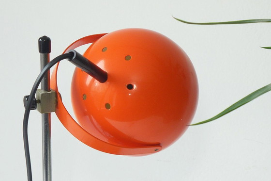 Image 1 of Space Age Table Lamp 60s 70s Eyeball Lamp Orange Vintage Retro