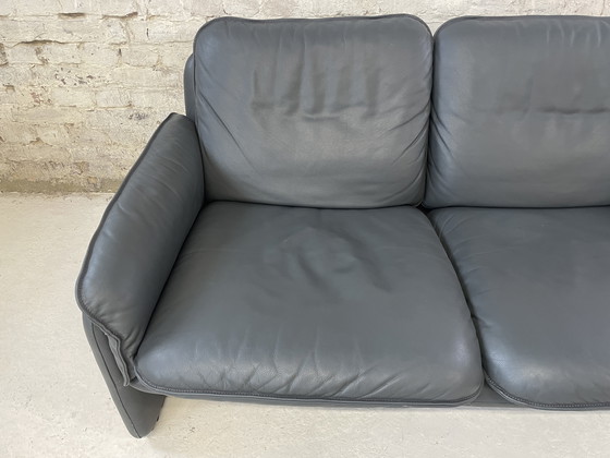 Image 1 of De Sede DS 61 Bank met poef grijs leer vintage