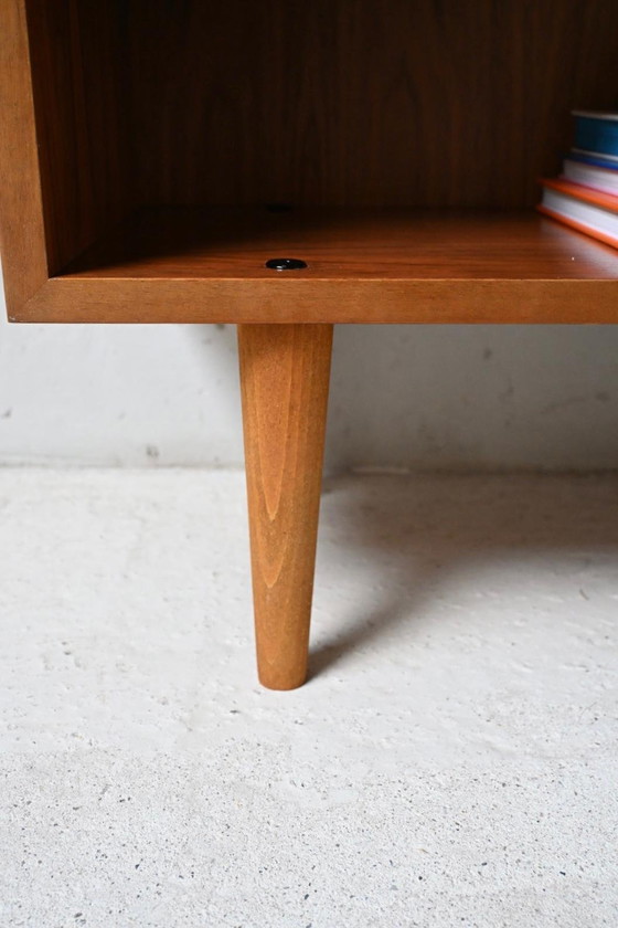Image 1 of Mid-Century Open Bookcase Teak Veneer
