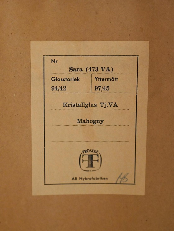 Image 1 of Zweedse rechthoekige teakhouten spiegel "Sara" model