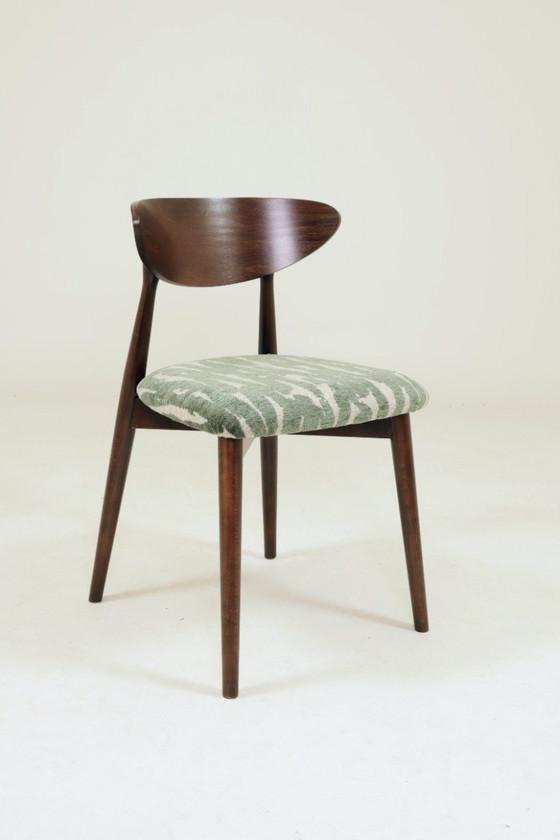 Image 1 of Juego moderno de 6 sillas de comedor con tapicería de jacquard estampado.