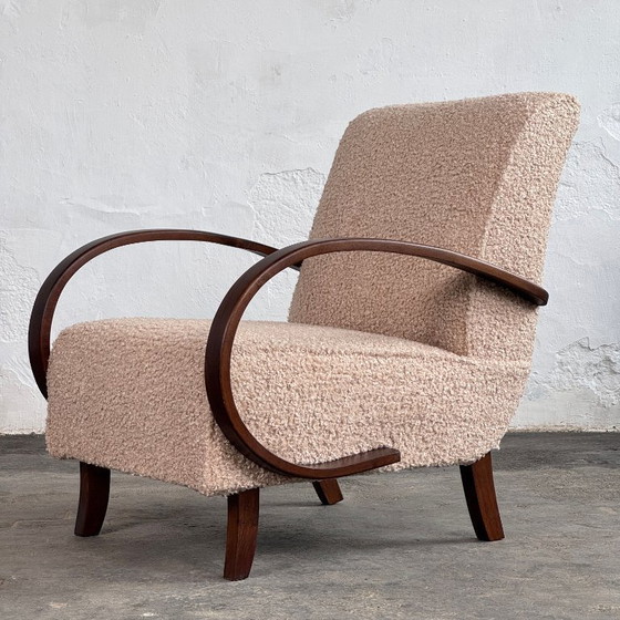 Image 1 of Pair of Halabala H-410 Armchairs, Fully Restored, 1930s
