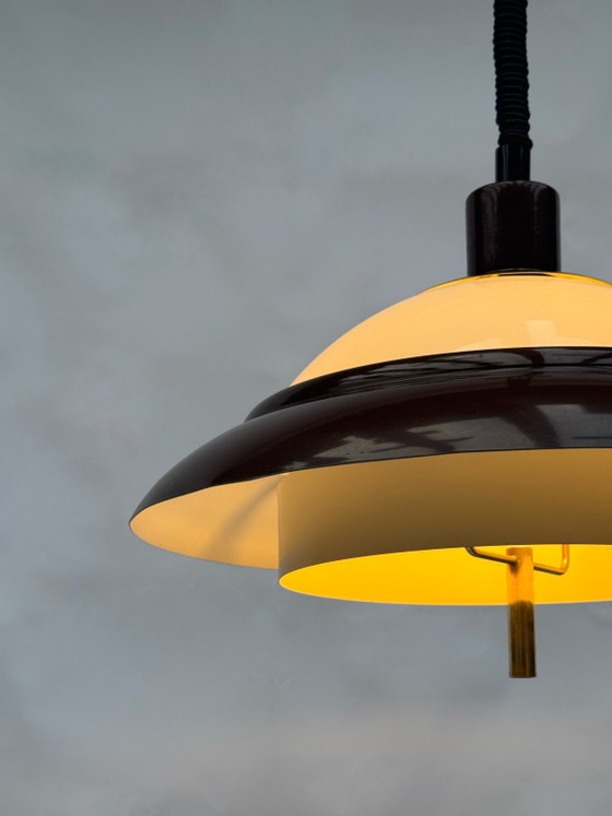 Image 1 of Suspension vintage Dijkstra en forme d'OVNI | Style moderne du milieu du siècle | Ère spatiale | Années 1970