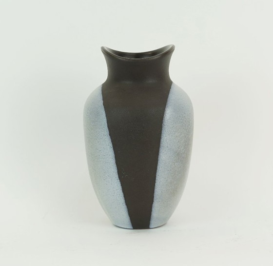Image 1 of german mid century vase by majolika karlsruhe, two-tone decoration, fridegart glatzle, 1950s, model no. 6053