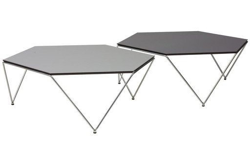 Harvink Hexagon coffee table chrome/black.
