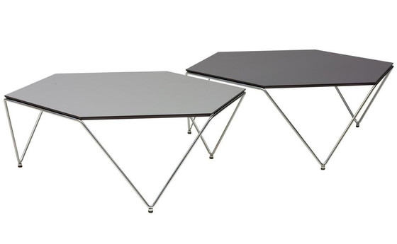 Image 1 of Harvink Hexagon coffee table chrome/black.