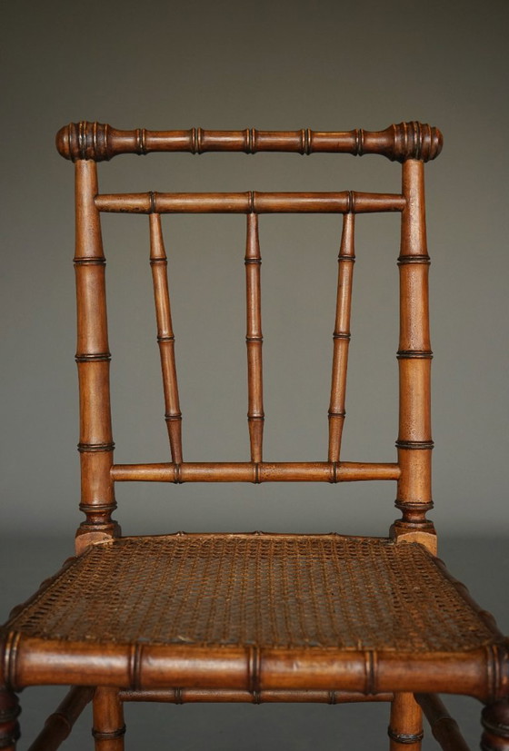 Antique American Faux Bamboo Side Chair – Dining chairs, Wood (photo 8 of 16)