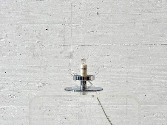 Image 1 of Lampe de table compacte avec globe en verre opale, années 2000