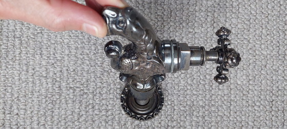 Image 1 of Robinet extérieur dragon couleur argent antique