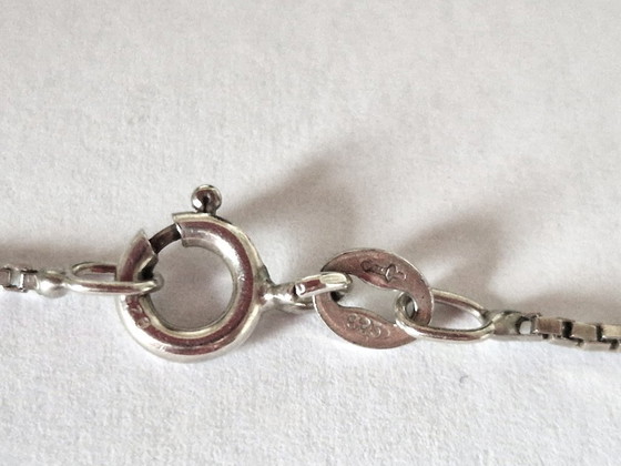 Image 1 of Silberner Anhänger mit Tigerauge und passender Halskette