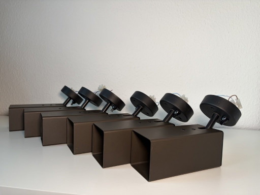 6x STAFF square spotlights, vintage 70s style, with on/off switch – spotjes, Metal